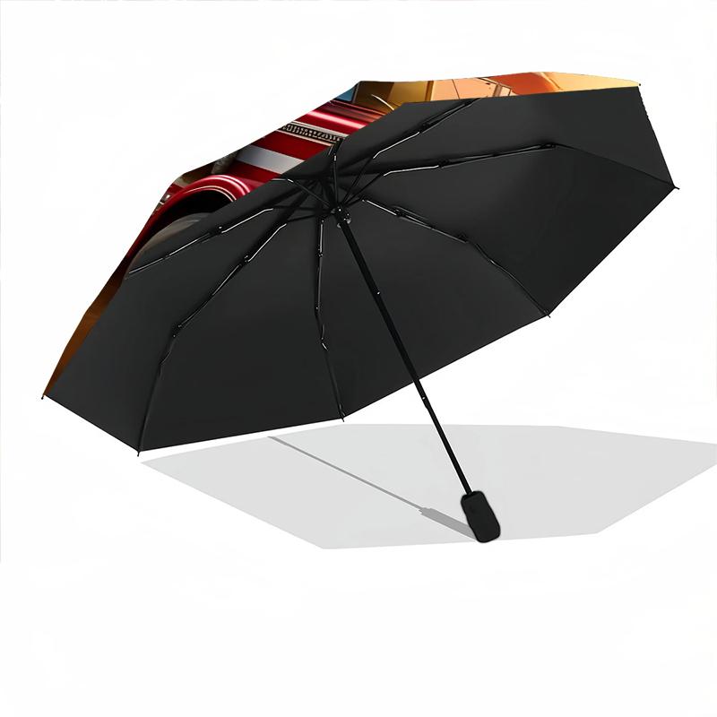 1pc American flag patriotic pet Umbrella Portable Folding Umbrella Iron Frame Hole Bone Structure Outdoor Home Umbrella