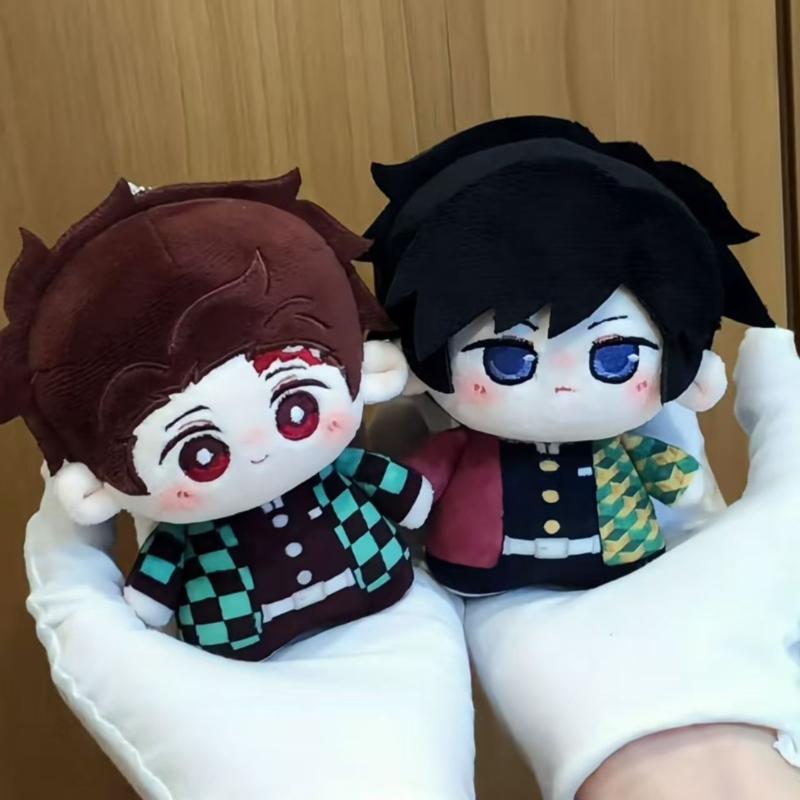 Demon Anime Figure Giyu Tomioka Mitsuri Kanroji 10Cm Cotton Doll Plush Keychain Toy Cute Desktop Decoration Gift For Fans