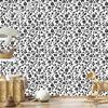 Wallpaper Black and White Flowers White and Gray for Living Room and Bedroom 50x1000