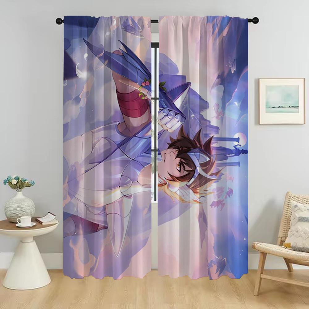 

Set Of 2 Elegant Saint Saints Curtains Bedroom Shades Room Window Curtain Halloween Decoration Partition Living For Made Polyester W100*H130(CM)-Grommet top&2PCS