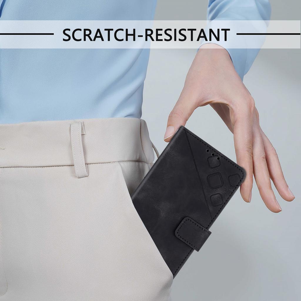 Modische Handy-Geldbörsenhülle aus PU-Leder mit geometrischem Muster und Handschlaufe für Huawei P20,P30,P40,Y7a...Honor X6a,X7a,X7b,X8,X8a,X8b,X9a,X9b...