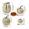KX4B Stylish and Realistic 7Piece Gold Pumpkin Decor Set with Different Sizes and Shimmering Design DIY Halloween Decorations