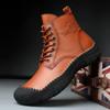 High Top British Style Autumn Retro Men's Tooling Mid-Top Boots Autumn and Winter Snow Boots Leather Boots Fashion Shoes