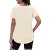 Women's Casual Loose-Fit Fashionable -Color Short-Sleeve V-Neck Pullover T-Shirt
