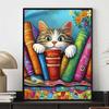 New Arrival 5D DIY Full Circle Diamond Painting "Cute Cat" Embroidery Cross Stitch Home Decor Gift