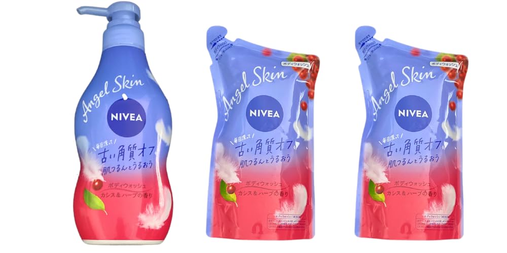 

Nivea Angel Skin Body Wash Cassis Herb Scent 480ml Refill 360ml x 2 bags & +
