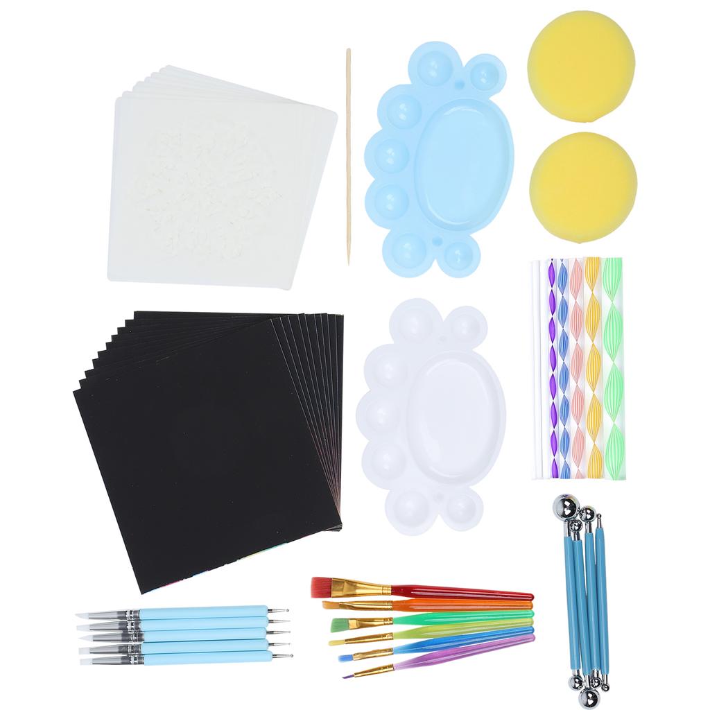 47Pcs Mandala Dotting Tools Set DIY Art Painting Template Mini Easel Accessories