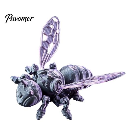Lifelike Insect Model 3D Printed Bee Refrigerator Magnet, Realistic Flexible Joint Figurine, Articulated Jointed Toy Magnetic Decor for Kitchen Fridge
