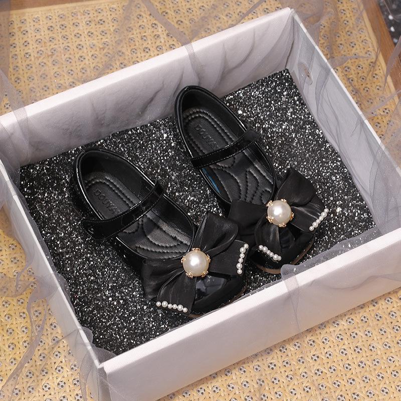 Children's princess shoes Spring and autumn children's foreign style Internet celebrity small leather shoes medium and large children's