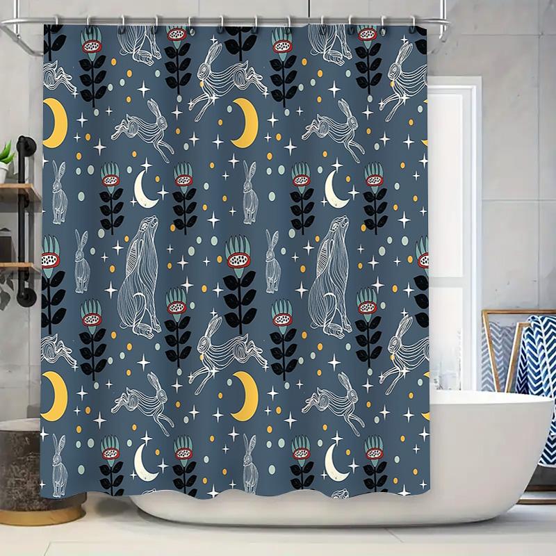 

Unframed Boho Forest Shower Curtain Woodland Animal Deer Nature Bathroom Decor Vintage Tapestry Backdrop Hippie Aesthetic Home T W60H190(CM)-1 Pcs