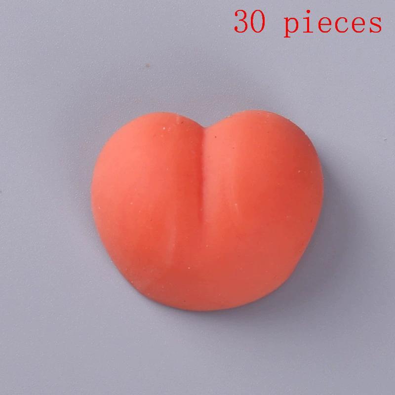 10/30Pcs Stereo Relieve Stress Peach Bum Sticker Mobile Phone Decoration Accessories Fun Butt Mochi Squeeze Toy