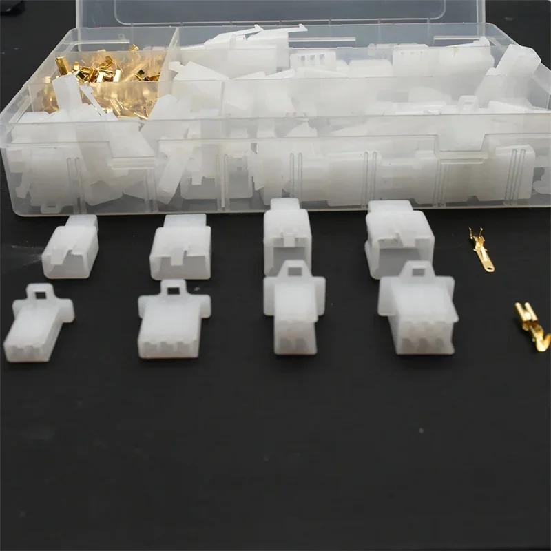 Car Motorcycle 380Pcs Electrical 2 3 4 6 Pin Male Female Terminals Automotive 2.8 Plug Kit Boat Wire Connector Terminal