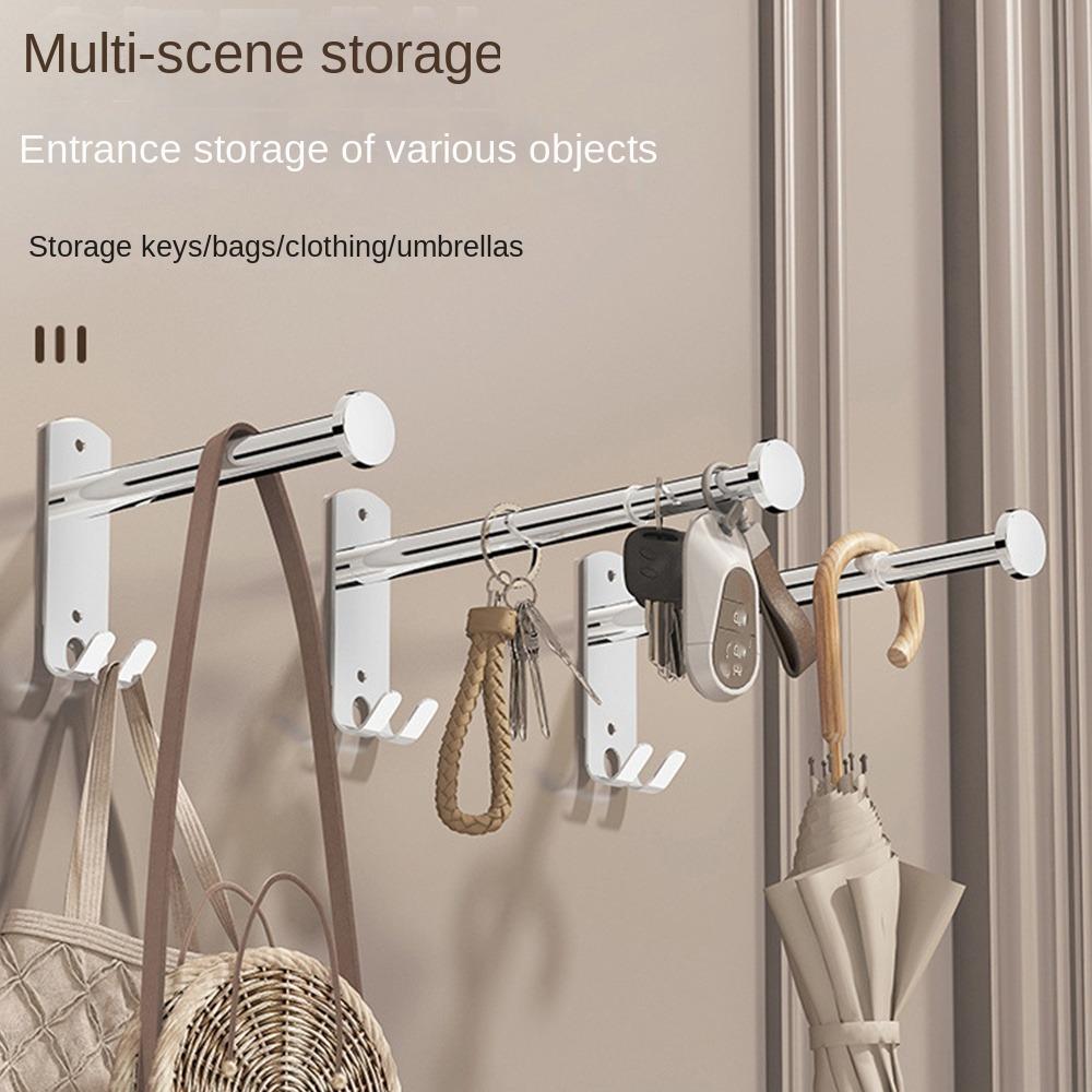 Stainless Steel Clothes Hanger Storage Rack Wall-mounted Scalable Storage Racks Drying Hanger
