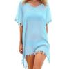 V-Ausschnitt Sommer Sonnenschutz Kittel Locker Bikini Cover-Ups Mode Badekleid für Damen
