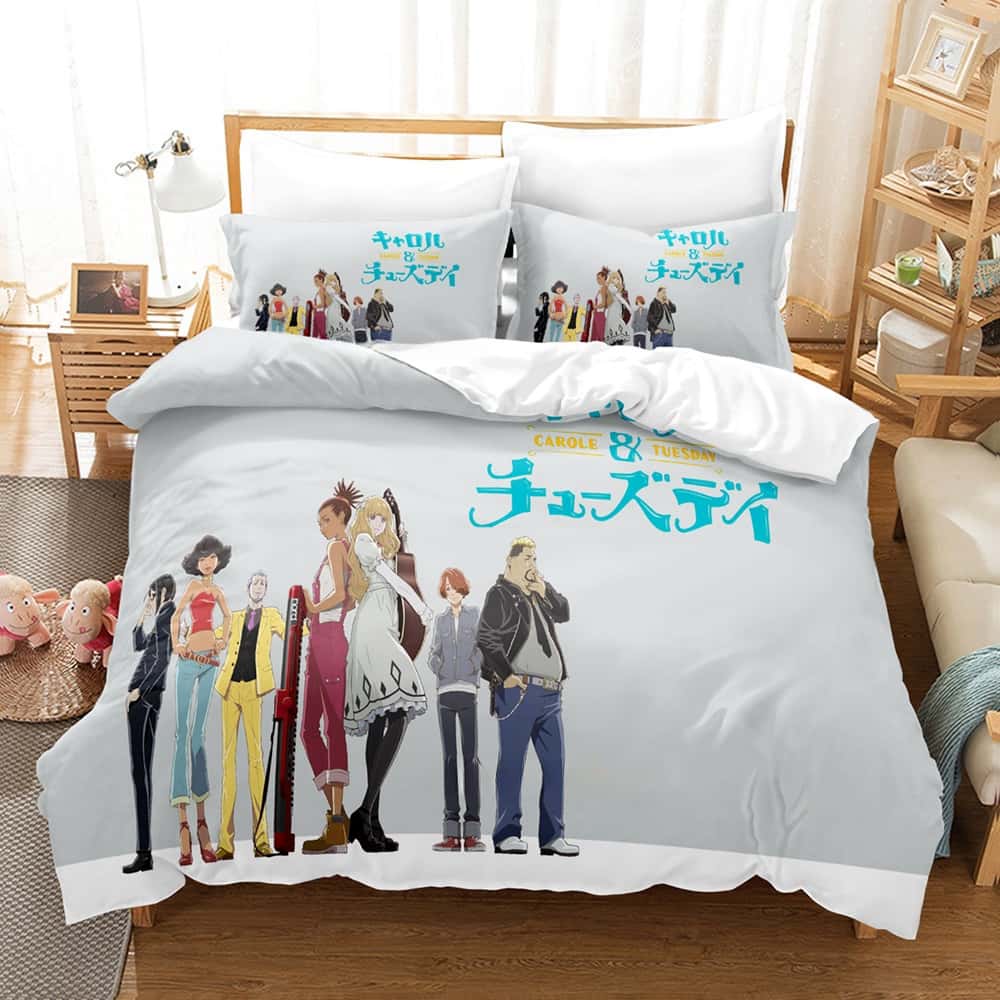 Fashion 3D Print Anime Carole & Tuesday Bedding Set Single Twin Full Queen King Size Bed Set Adult Kid Bedroom Duvet Cover Sets