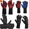 Piece BBQ Gloves Microwave Gloves High Temperature Resistance Barbecue Glove Oven Mitts 500 800 Degree Fireproof Grill Glove