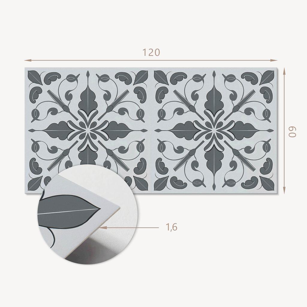 Self-adhesive PVC Dining Room Panel with Graphics 120x60 Cm Symmetric Plant Motif