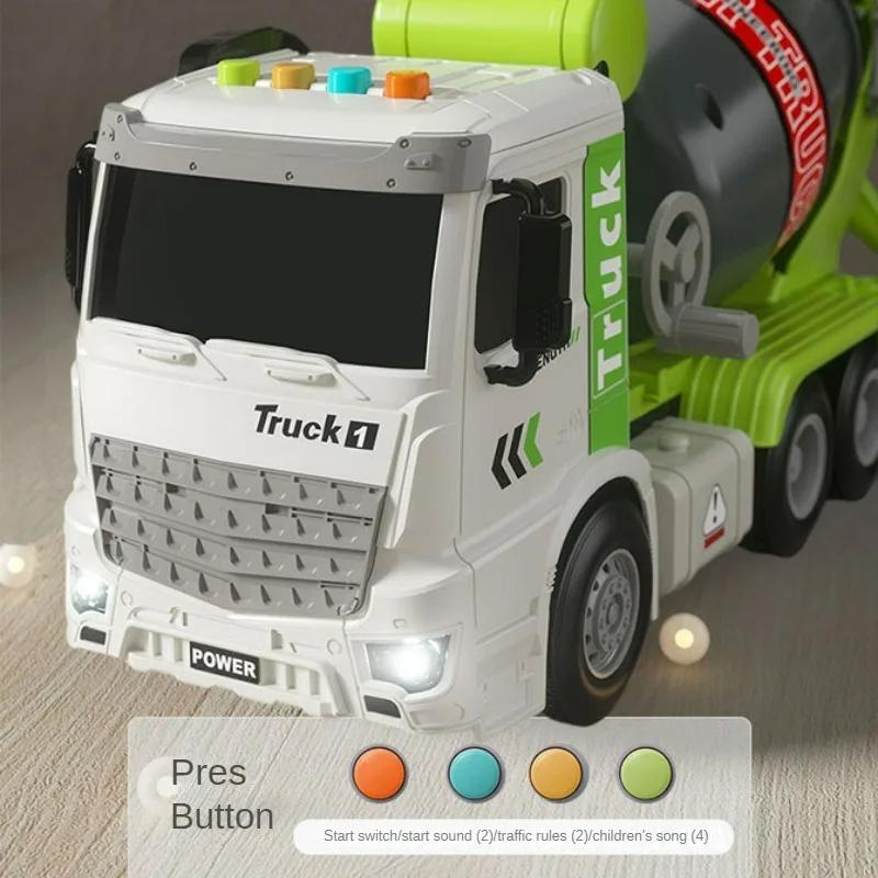 Simulation Trägheitstechnik-LKW, Zementmisch-Entladung, akustooptischer Beton-Set, Spielzeugauto, Spielzeug für Kinder von 2 bis 4 Jahren