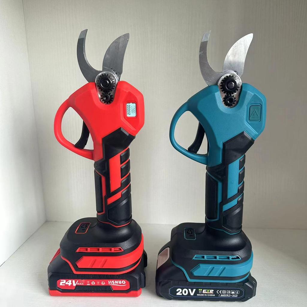 Makita Cordless Electric Pruning Shears with Digital Display, Brushless Motor, and Lithium Battery for High Branch Fruit Tree Trimming.