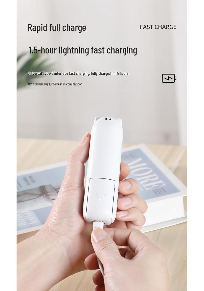 Mini Handheld 2-in-1 Rechargeable USB Fan with Long Battery, Foldable and Portable for Outdoors