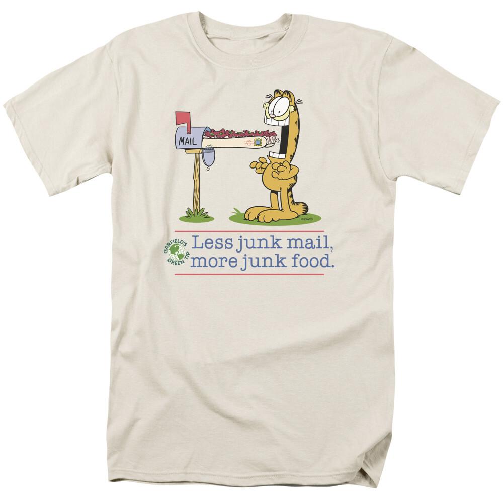 26 Garfield Less Junk Mail T Shirt Mens Licensed Cat Jim Davis Comic Tee Cream Unisex T-Shirt M
