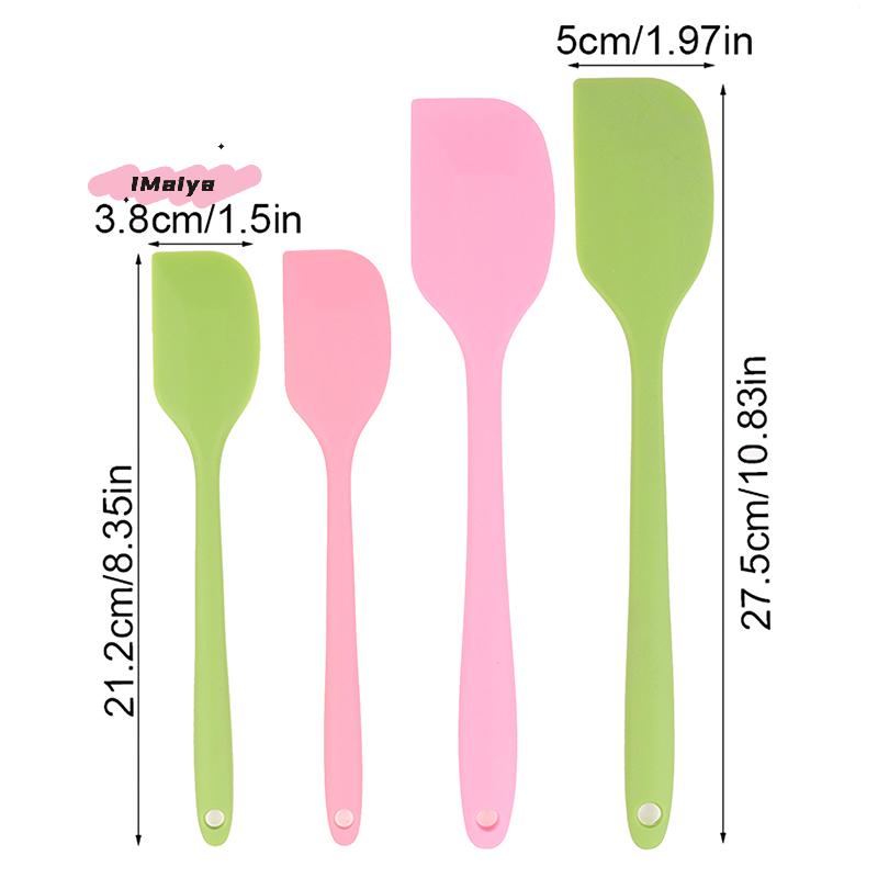 2Pcs Silicone Spatula Set Non-Stick Kitchen Baking Tools for Cake Butter Cream Chocolate Scraper Smoother Mixing Tool