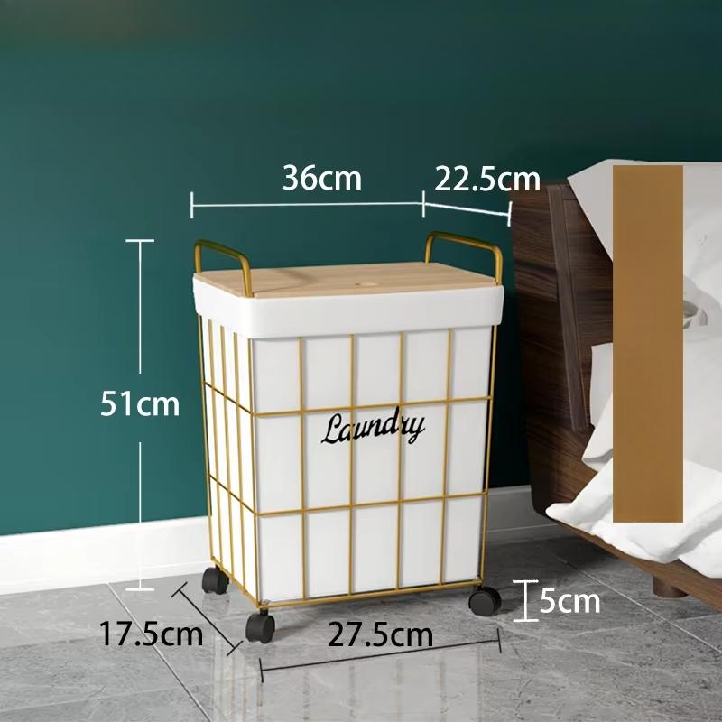 Fashion Light Luxury Household Laundry Hamper High-end Simple Toys Storage Basket Creative Multi-functional Bedside Cabinet