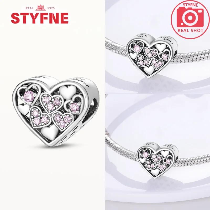 Exquisite Original Couple Love Boy&Girl Dangle Charms Heart Beads Copper Bracelet For Women Diy Jewelry Gift Charms Beads