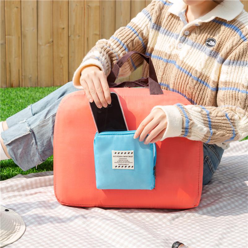 Large Capacity Foldable Korean Style Travel Bag - Handheld & Shoulder Strap