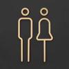 ECYC Ltd 1 Set Herren und Damen Toilettenschilder, Messing Toilettenschild Badezimmerschilder Dekor Metall Toilettensymbol Schild Waschraum Beschilderung für Büros,