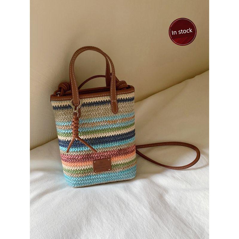 

South Wind Chio2nd Summer Satchel Woven Bucket Bag Image color