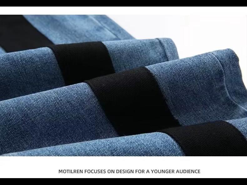 Pánský cool streetový oblek: Kontrastní džínová vesta a kalhoty s širokými nohavicemi