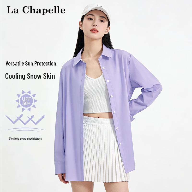 

La Chapelle Women s UPF50+ Ice Silk Cooling Sun Protection Long-Sleeve Shirt XXL