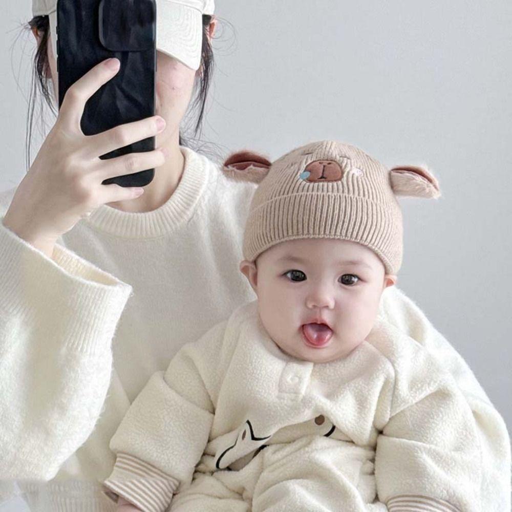 Capybara Baby Mütze Wolle Baby Strickmütze NEU Gehäkelte Mützen Herbst und Winter