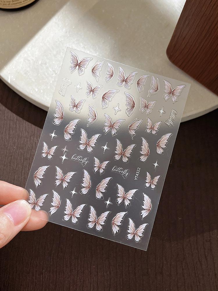 

Наклейки для ногтей YITU Ant Graph Переливающиеся бабочки Майяра - Изысканный тисненый дизайн с клеевой основой (YT4322)