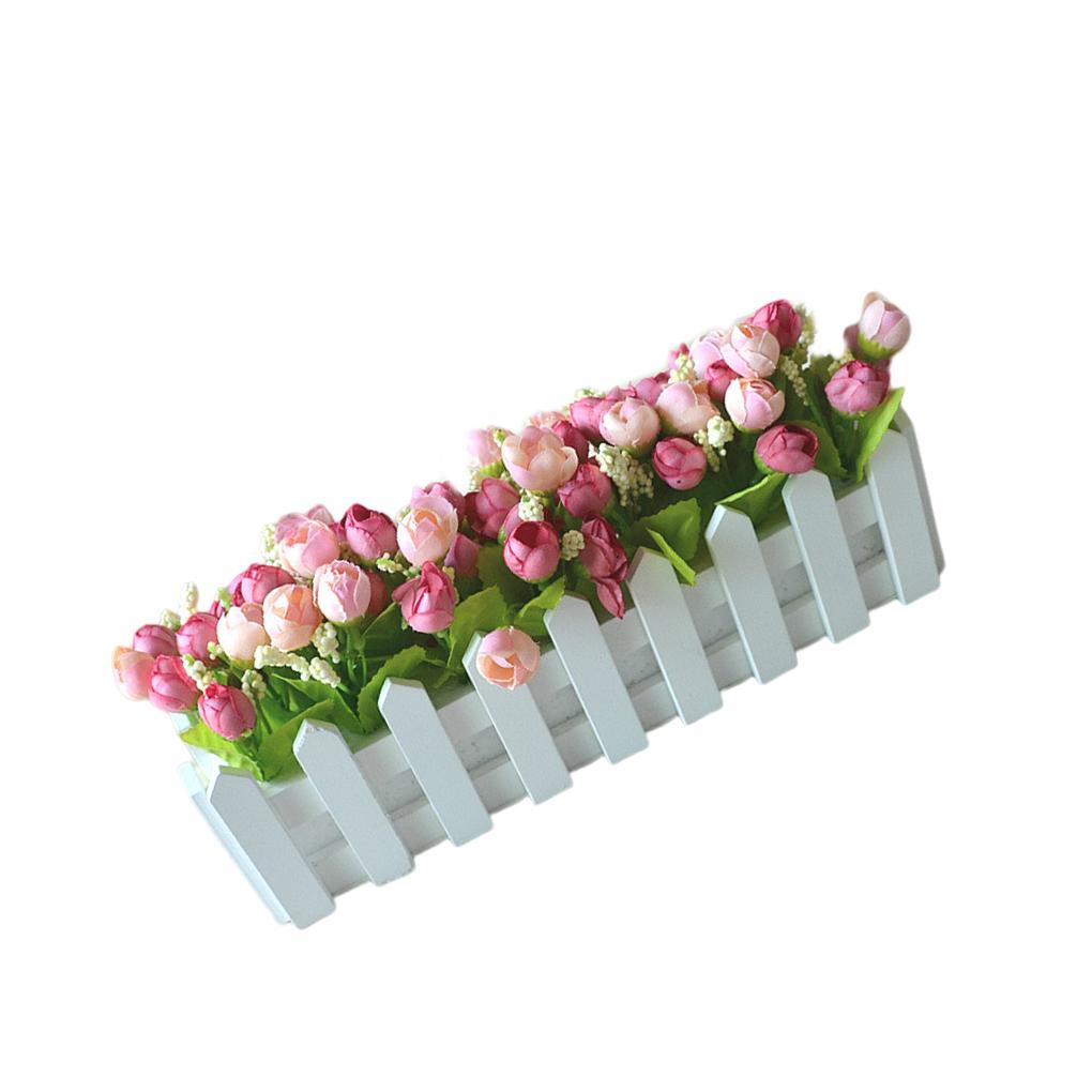 Umělá květina Simulační rostliny Dřevěný plot Květináč Falešná rostlina Kontejner Vnitřní Venkovní Stůl Domácí dekorace