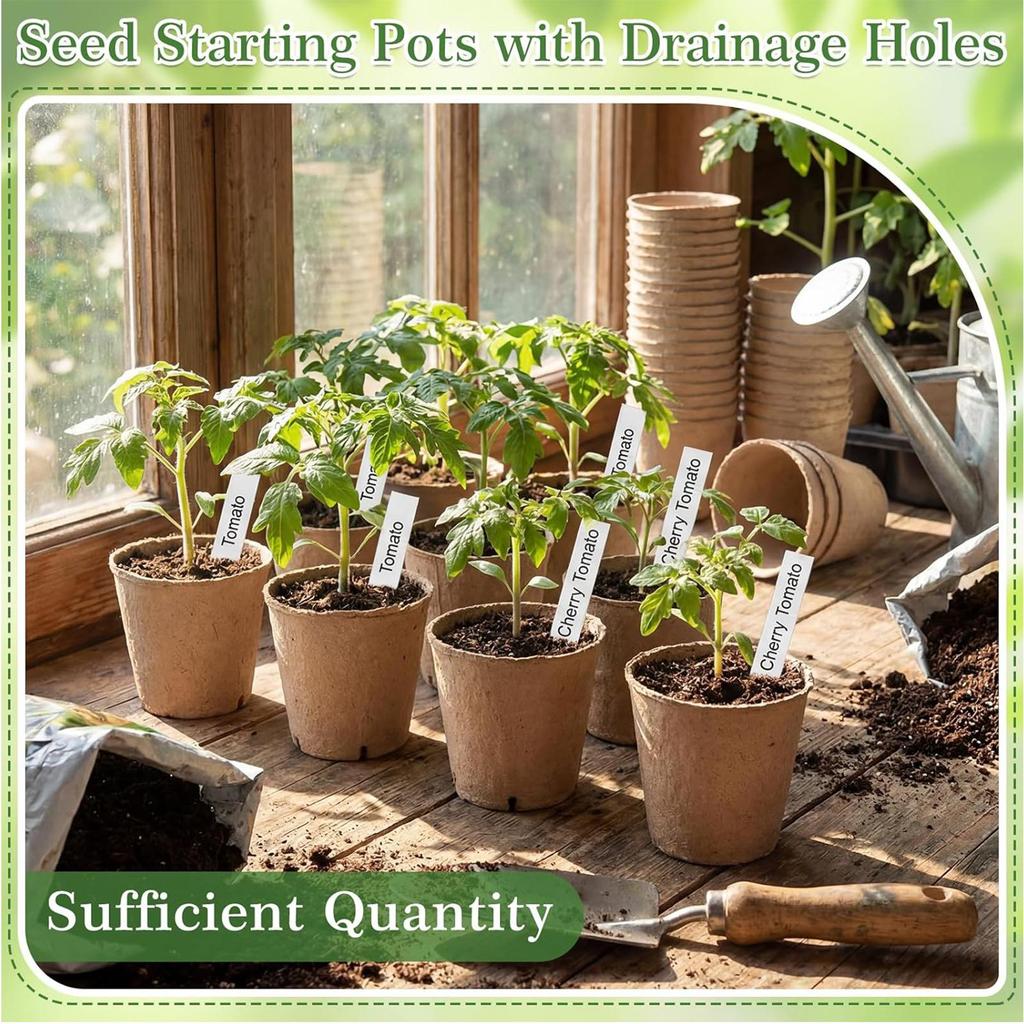 Seedling Pots 150-Piece Breathable Gardening Tool Garden Seedling Cups Planting Pots For Indoor Outdoor Balcony Greenhouse
