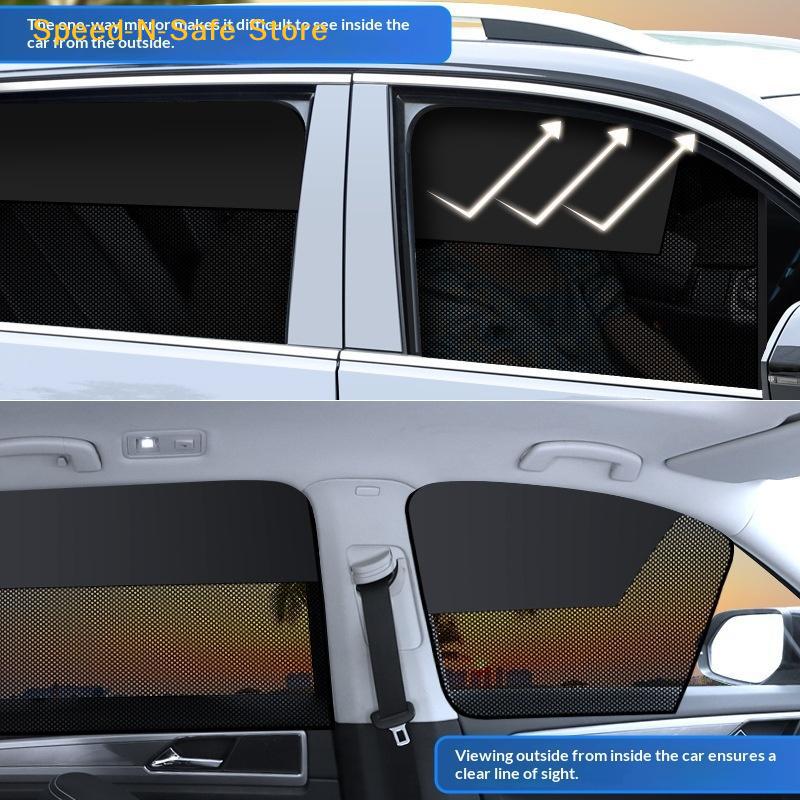 Heat Insulated Car Sunshade Magnetic Suction 1 2 4Pcs Block UV Rays Window Curtain for Summer Use