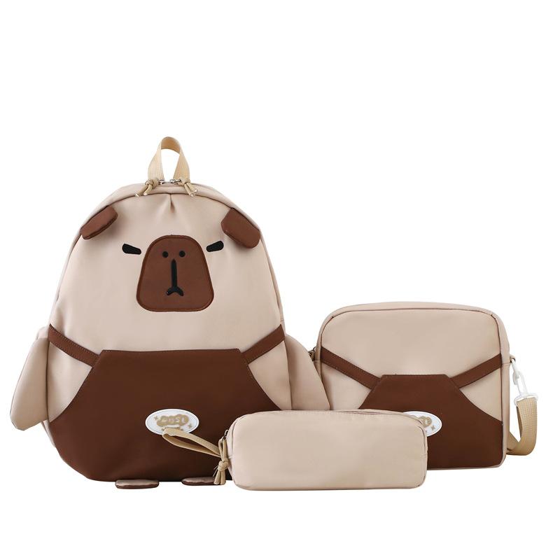 Cute Capybara Handbag for Primary and Secondary Schools Korean Style Junior High School Students Tutoring Bag Backpack