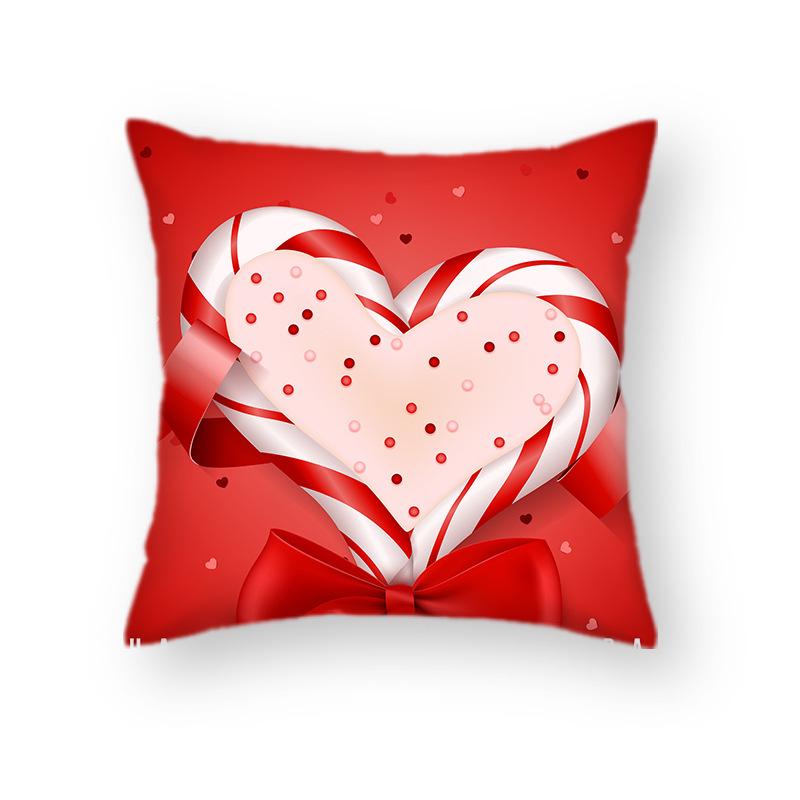 Nordic Red Sofa Pillow Love Pillow Case Ins Style Flower Couple Wedding Hug Valentine's Day Decoration Pillow Case