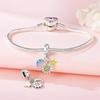 Genuine Copper Noctilucent Star Moon Star Beads Charm Pendant Fit Original Bracelet Bangle Women Diy Fine Jewelry
