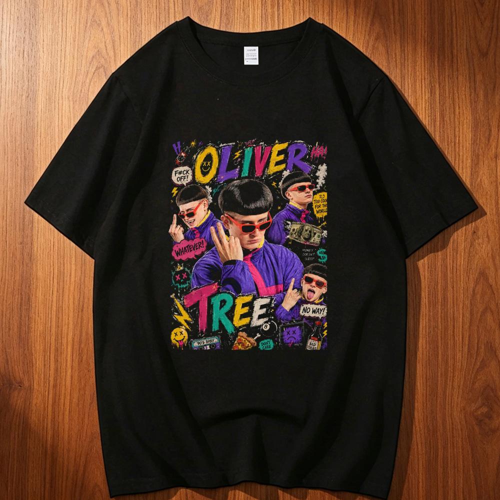 Oliver Tree Cotton Top Tees Teen Hip Hop 80s Anime Punk Streetwear Retro Tshirt Digital 80s Hip Hop Graphic Aesthetic Wounisex