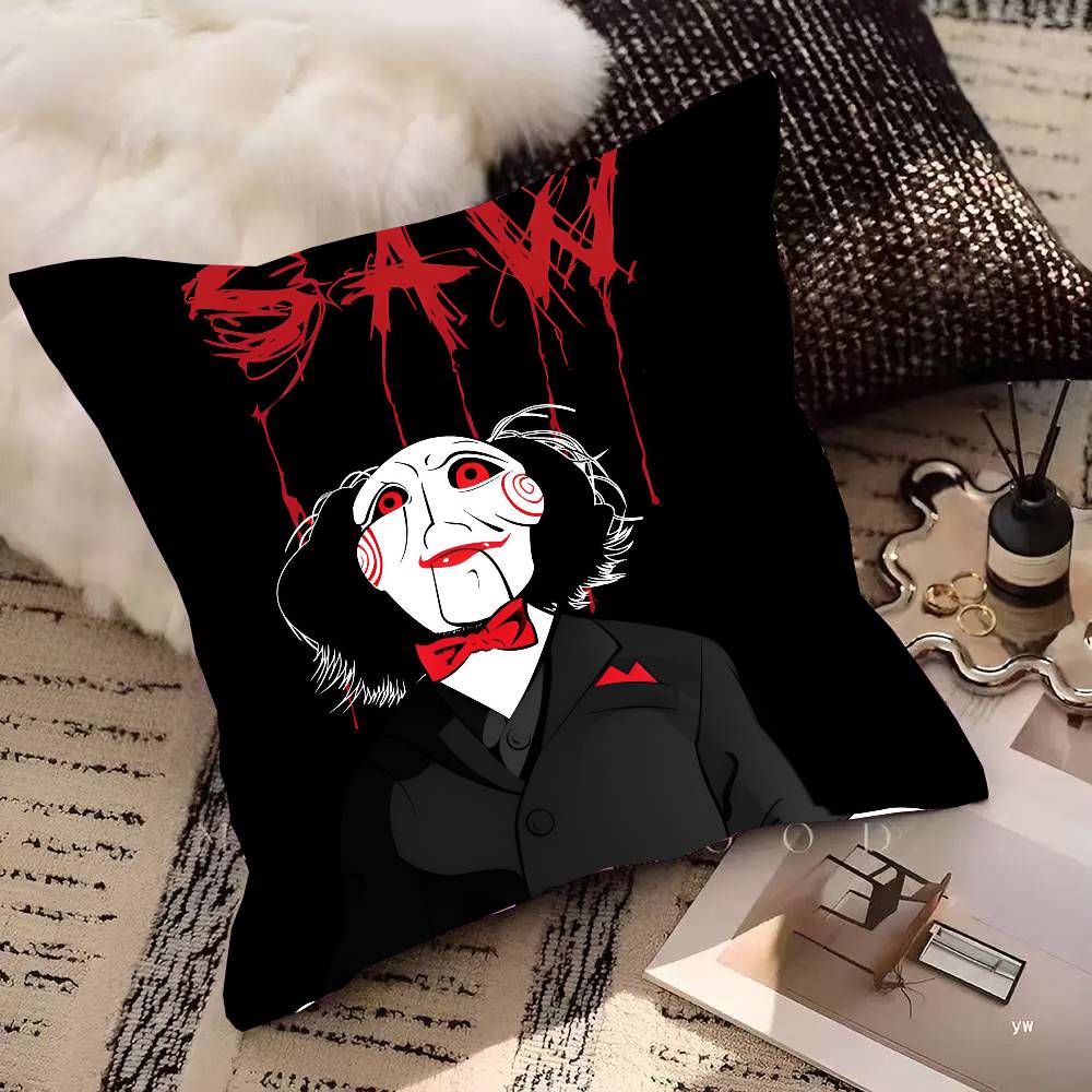 Canvas Printing Wall Art Saw Horror Movie Pillow Case Square Pillow Bedroom Sofa Leisure Comfort Cushion Home Decoration