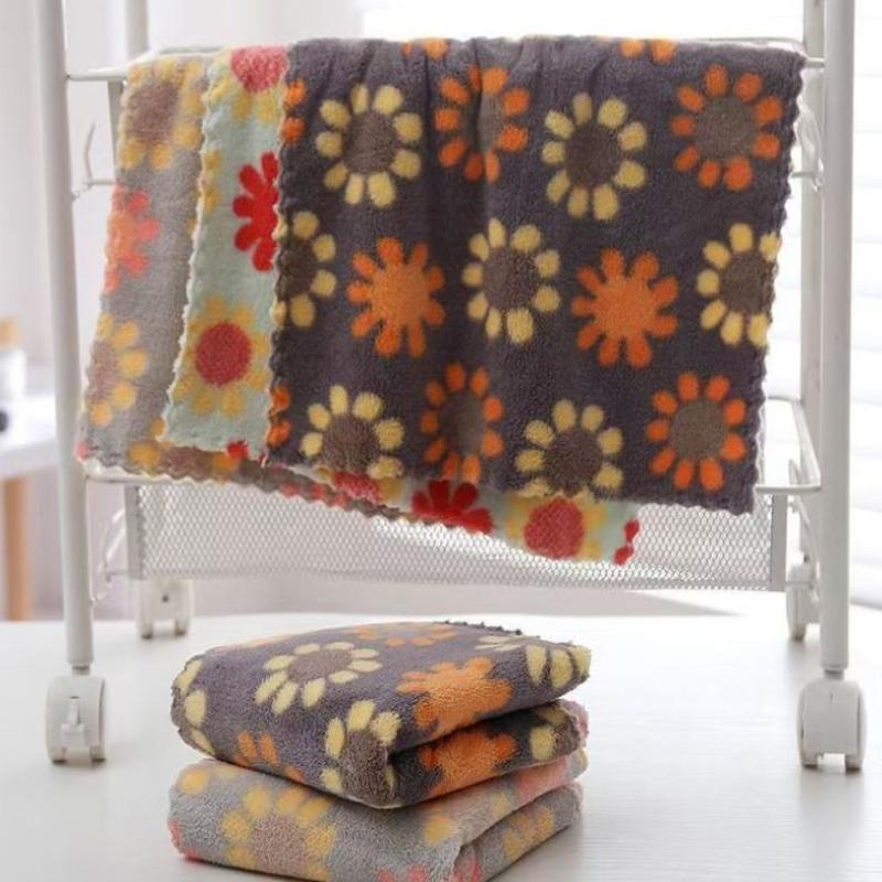 4 szt. Ściereczki do czyszczenia kuchni Miękkie chłonne ścierki Koralowy polar Słonecznik Ściereczka do wycierania Ściereczki Ściereczka do czyszczenia gospodarstwa domowego 30X30Cm