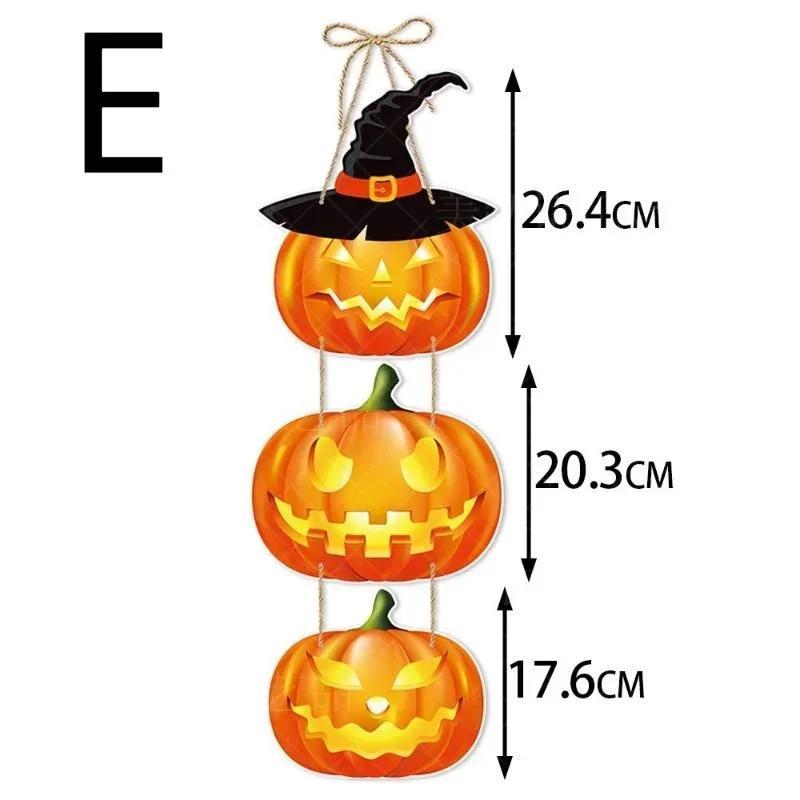 Halloween Pumpkin Decoration Hanging Board Ghost Death God Witch Bat Hanging Sign Trick or Treat Party Front Door Decoration