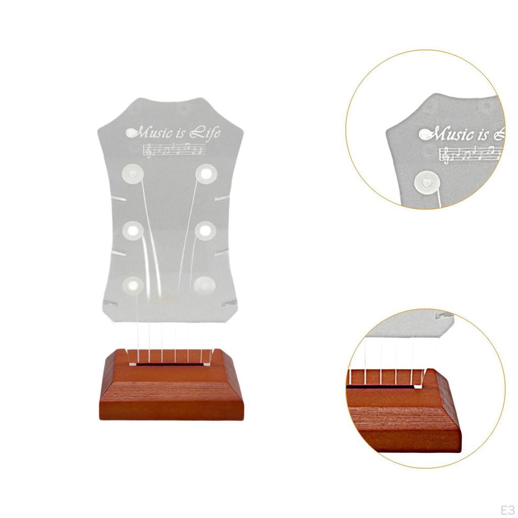 Electric Guitar Pick Holder Acrylic Display Wood Base for Players