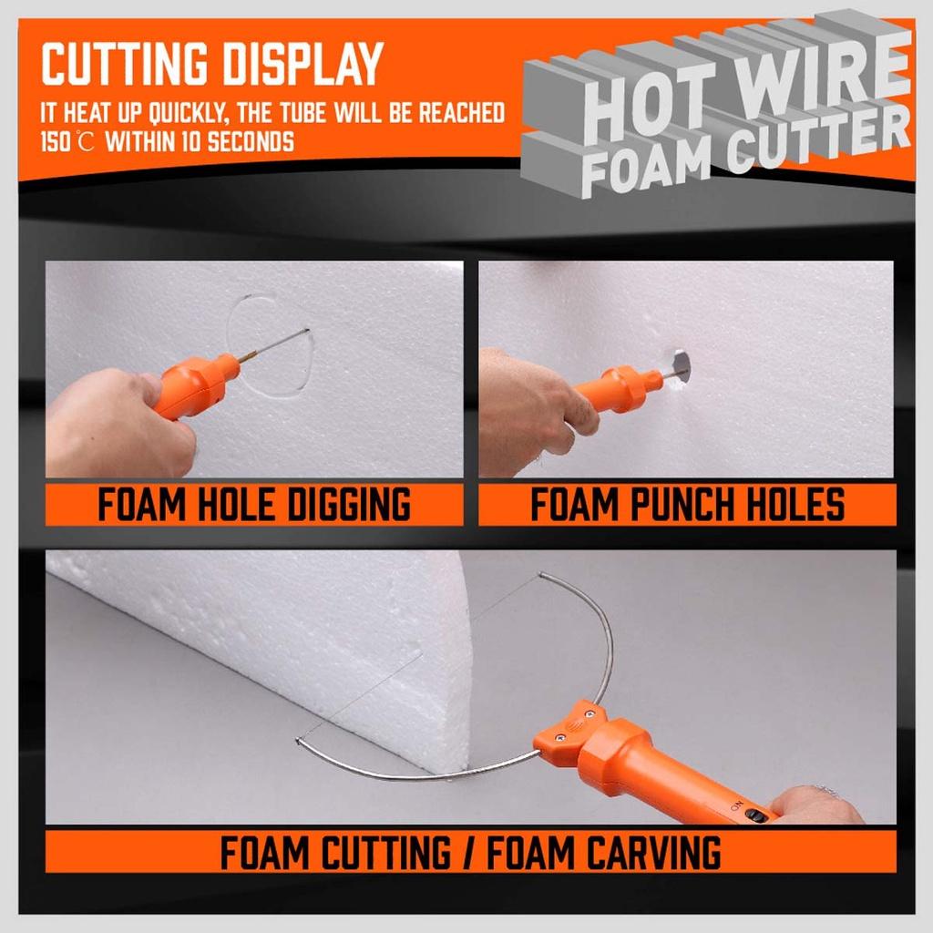 3 In 1 Portable Electric Cutting Pen Foam Cutter Pen Die-Cut Machines Stainless Steel Styrofoam Cutting Tool Set Heating Wire