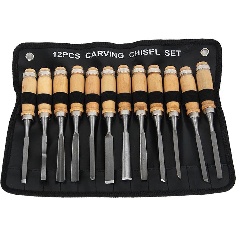 12-Piece Woodworking and Carving Knife & Chisel Set