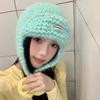 Korean Style Dopamine Contrast Color Knitted Hat Women'S Autumn Winter Ear Protection Warm Hat