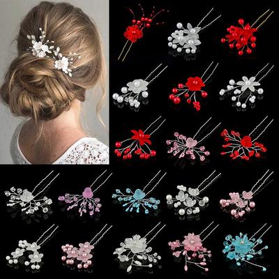 Hairpin Hair Accessories Bridal Hairpin Bride Headpiece U Shaped Hair Clip Flower Hairpin Stick